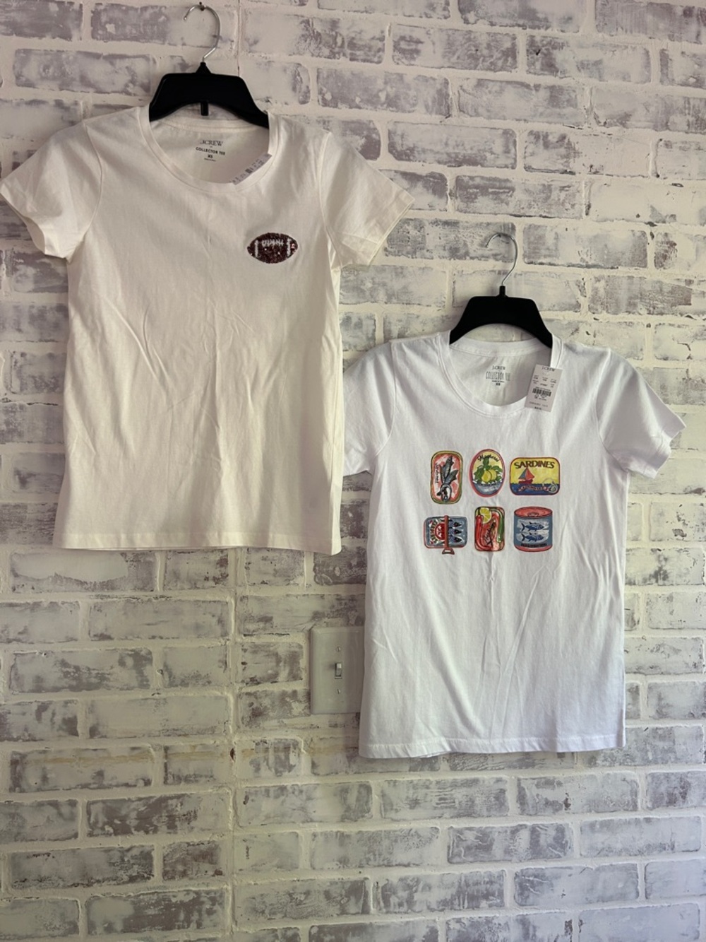 Lot of 2 J. Crew Factory Collectors Tee Shirts Women's XS Short Sleeve READ